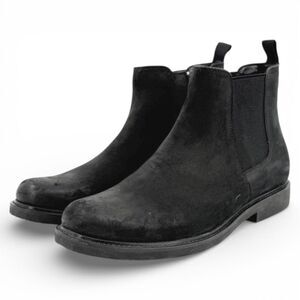 Blondo Men's Grant Waterproof Chelsea Side Zip Nubuck Leather Suede Black 8.5